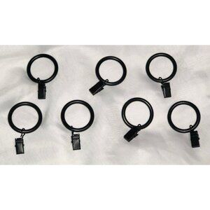 1” Curtain Rods Clip Rings, Set of 7, Dark Bronze